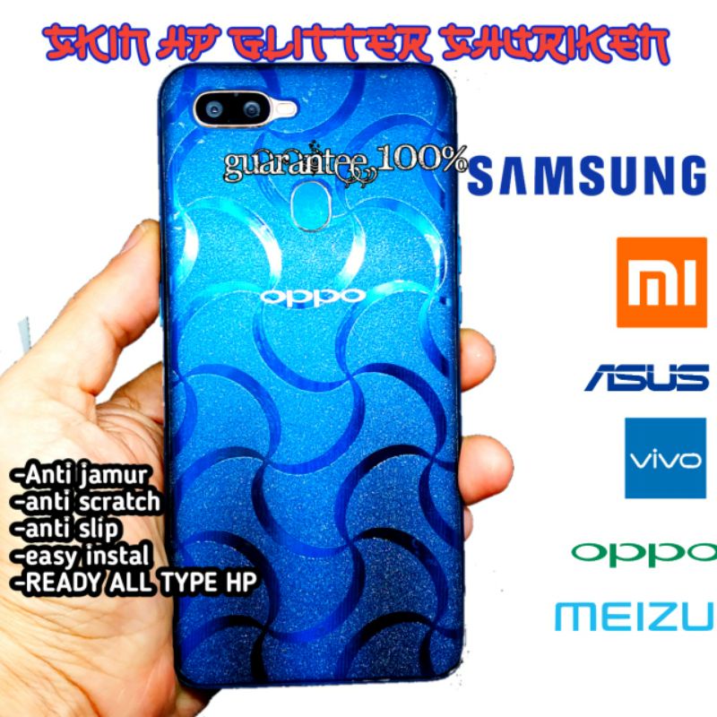 Garskin hp glitter shuriken anti jamur all hp all merek ready