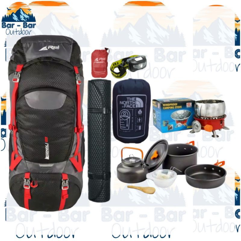 Tas Gunung Paket Paketan Outdoor Carrier Keril Rei Arei Genali 60L