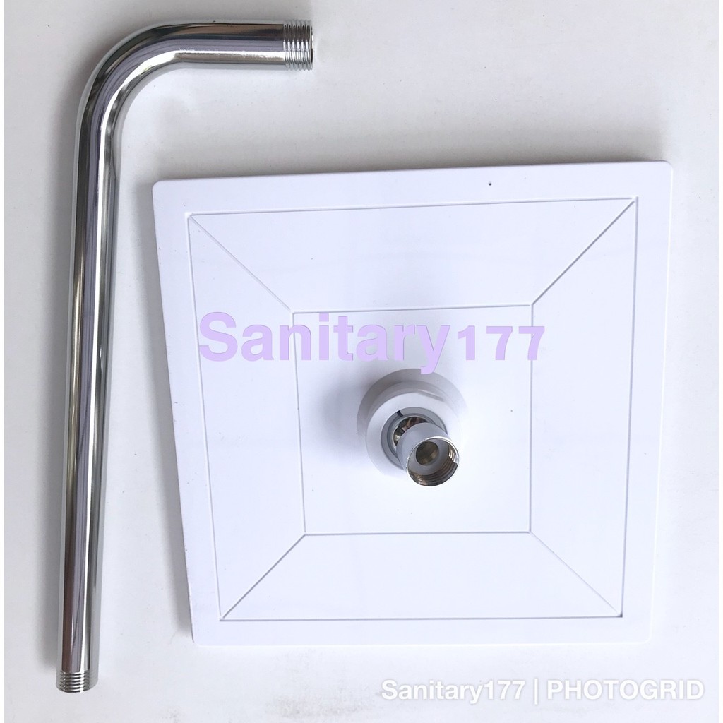 Wall Shower Tembok Gede 8.5 Inch Putih Augusto WS203- Shower Tembok Tanam Minimalis Chrome Murah semprotan mandi bathroom kotak