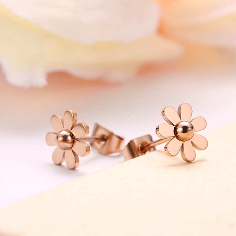 anting tusuk daisy titanium Anti Karat dan anti luntur asli aksesoris wanita korea