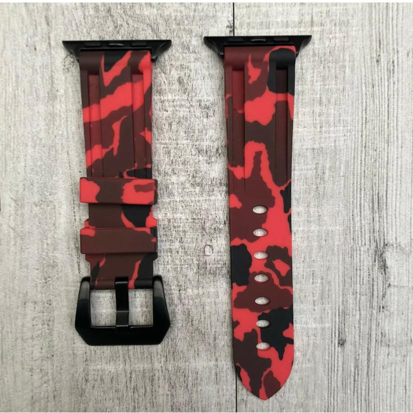 CAMO STRAP APPLE WATCH SERI 8 / SERI 7 (41mm / 45mm) SERI SE (2020 / 2022) SERI 6 / 5 / 4 (40mm / 44mm) / SERI 3 / 2 / 1 (38mm / 42mm) CAMOUFLAGE TALI / STRAP APPLE WATCH