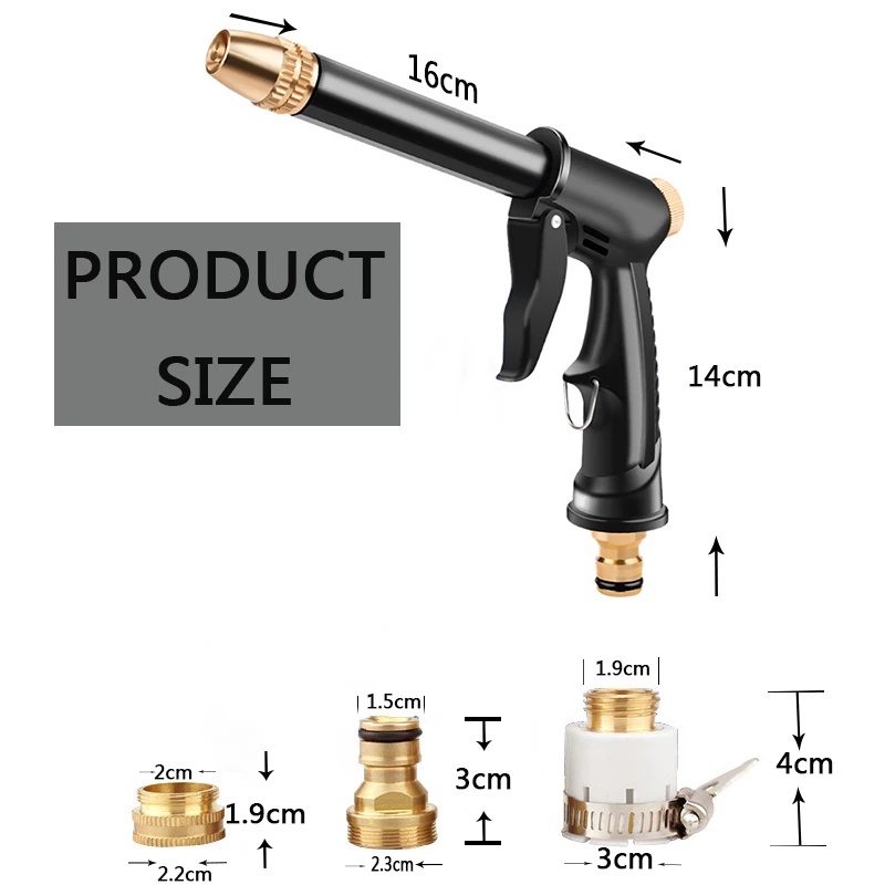 Direct Squirt Multifungsi Tekanan Tinggi Adjustable Nozzle Untuk Cuci Mobil Taman Irigasi Pistol Air Selang Kuningan