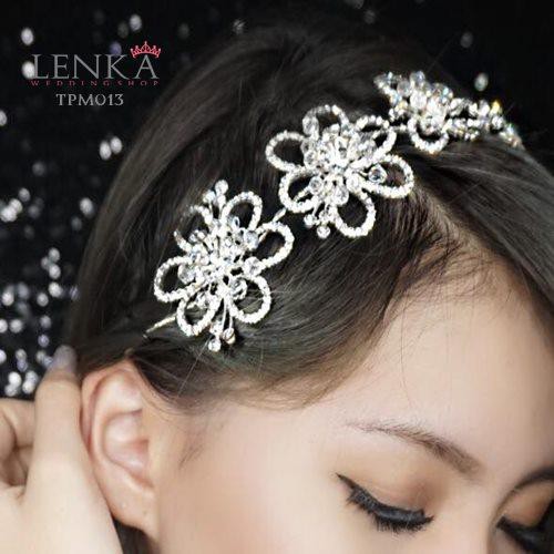 [SIAP KIRIM] AKSESORIS RAMBUT WANITA TIARA SANGGUL PESTA BUNGA PUTIH TPM013