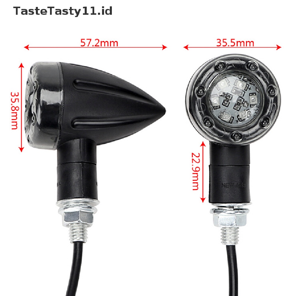 (TasteTasty) Lampu Sein LED Warna Amber + Merah Untuk Motor