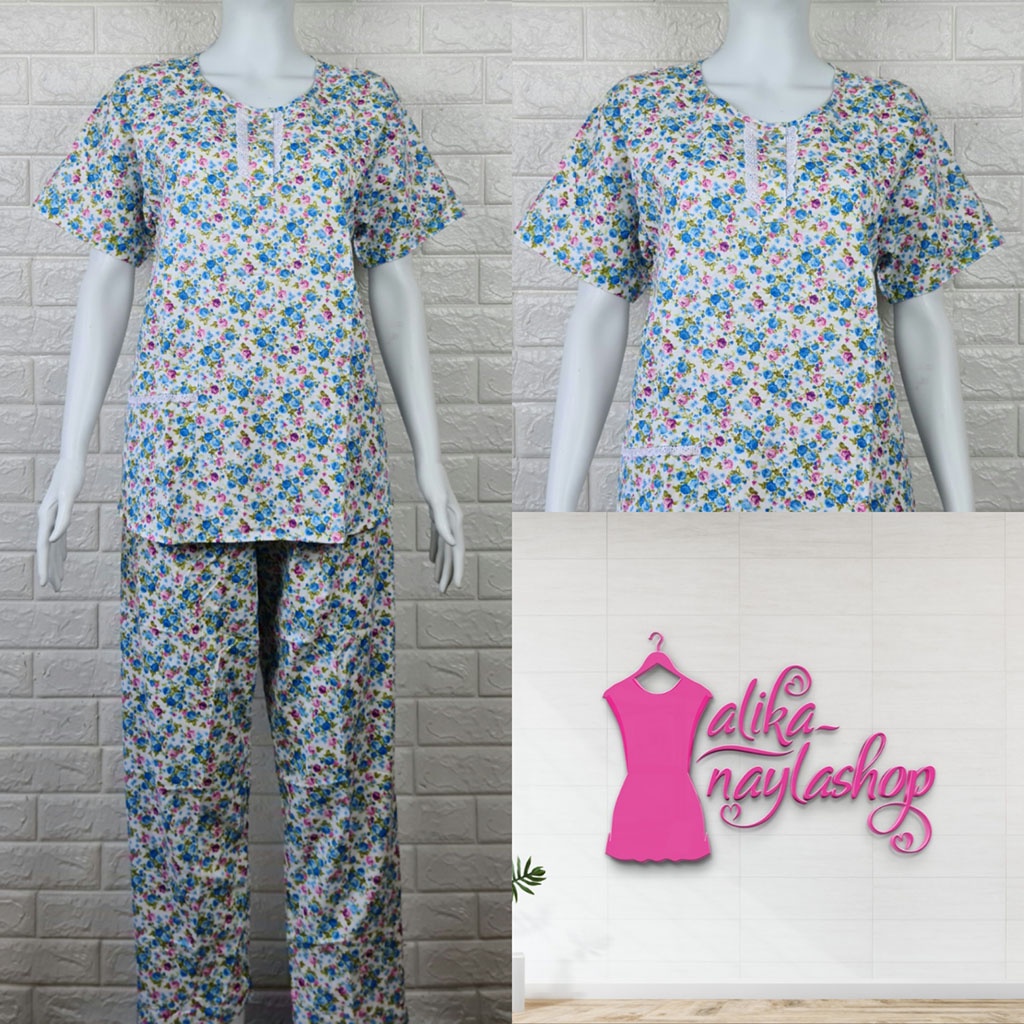 PIYAMA KATUN | HOKI & SHEILA STANDAR | LEBEL ORANGE | BAJU TIDUR | WANITA DEWASA-KODE    F1