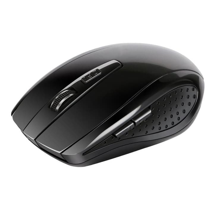 Mouse Wireless 2.4Ghz Ergonomic with USB Dongle Nano Receiver - Black