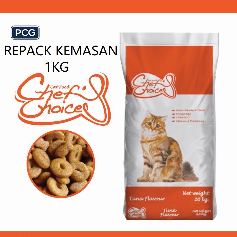 Makanan Kucing CHEF CHOIZE 1kg catfood chef's choize TUNA REPACK