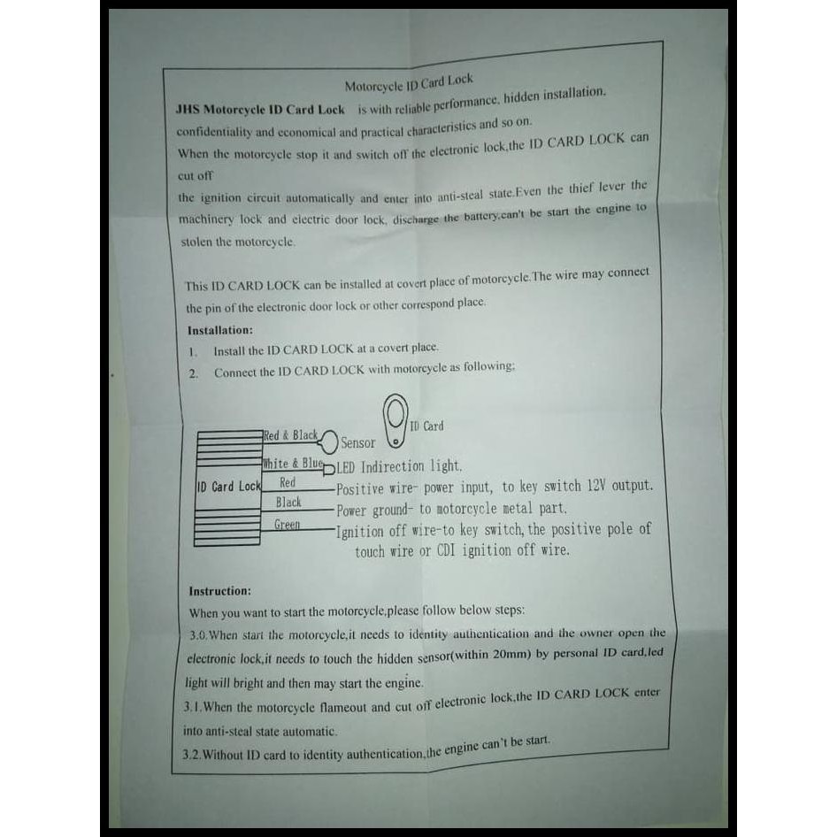 sphl security motor immobilizer rfid lock, smart key pengaman motor t1cq