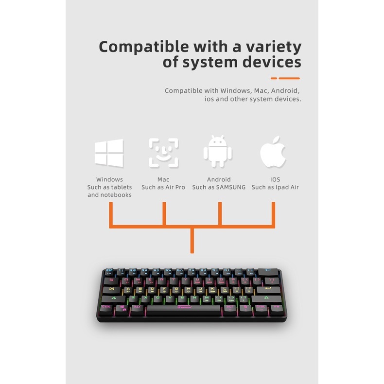 Keyboard Gaming JK530 LED Light Effect Panjang 45cm -XOBOX