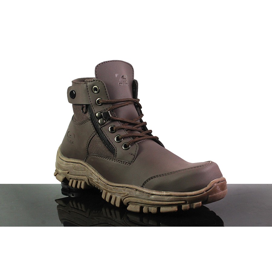 SM88 - Sepatu Pria Sefty Crocodile Jointer Sleting Coklat Boots Safety Outdoor Hiking Gunung Keren