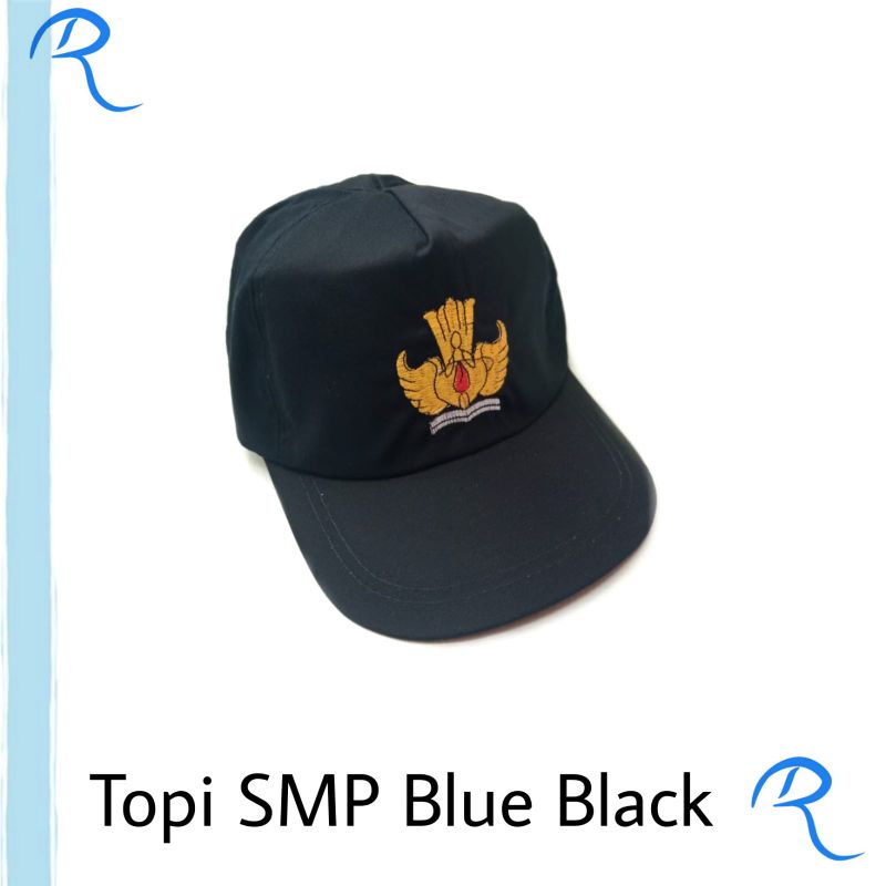 topi sekolah SMP blue black Negeri bandung