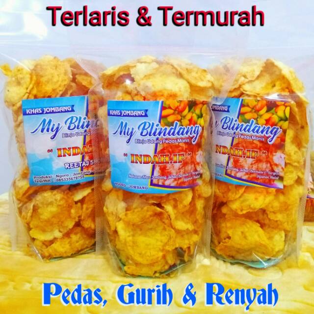 EMPING MELINJO UDANG PEDAS MANIS MATENG (BLINDANG)KRIPIK BLINJO UDANG PEDAS GURIH/RENYAH MUMER