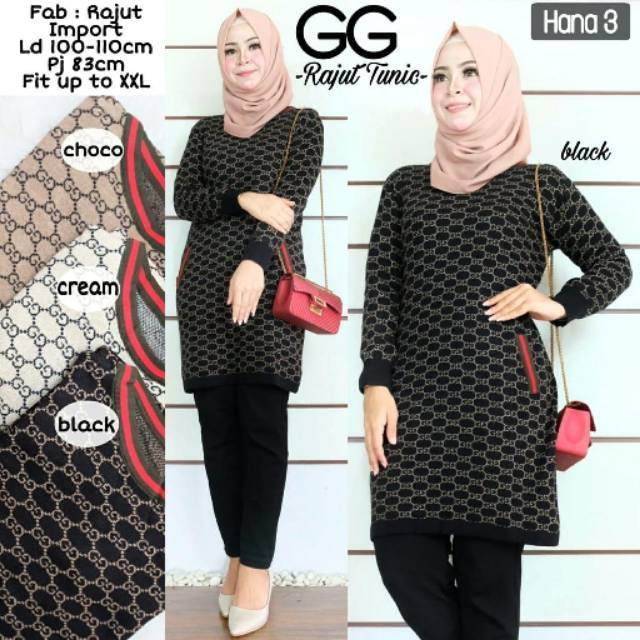 Gucci Rajut Tunic | Tunik Rajut Import