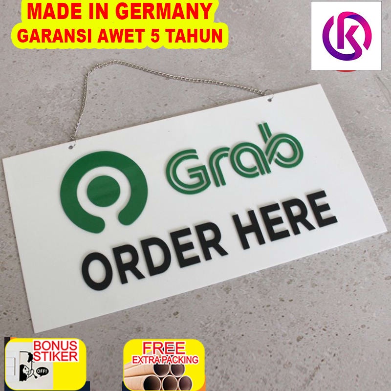 

Grosir Sign Acrylic Gojek Grab Order Here | Sign Cafe Restoran | Sign Board