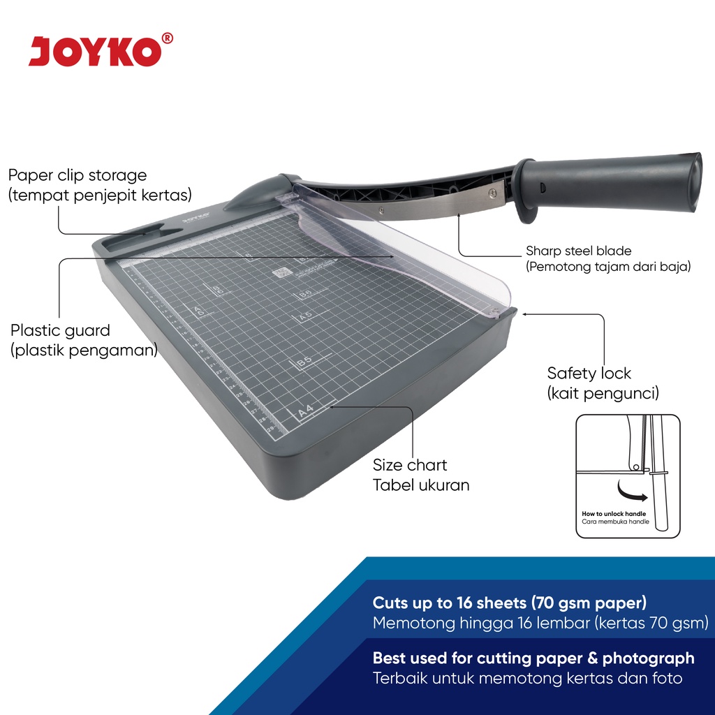 

Pemotong Kertas Paper Cutter Joyko Ppct-2330 A4