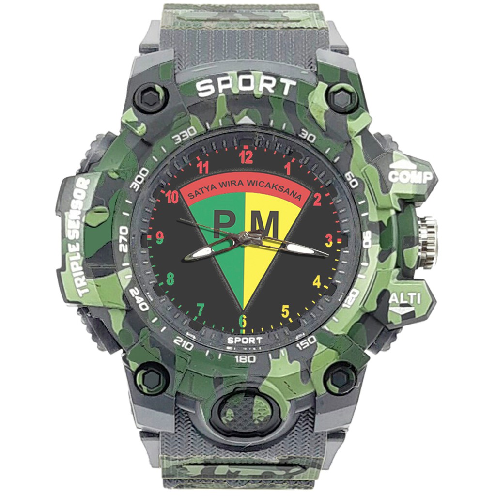 {Istimewa} Jam Tangan PM - POLISI MILITER 2 Abu Army Water Resistant