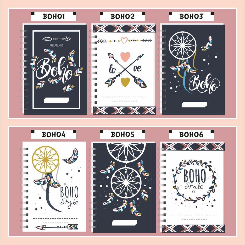 

Notebook / Ring Note Boho Style Unik Spiral A5 Murah