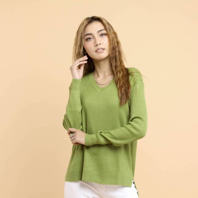 Boxy Vneck Sweater  Premium sweater  rajut  grosir rajut  