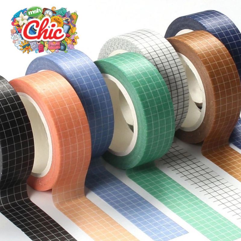 

Selotip Kertas Motif Kotak-Kotak Aneka Warna 10m