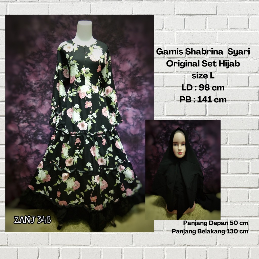 Gamis Shabrina Dewasa Set Hijab Syar'i Original