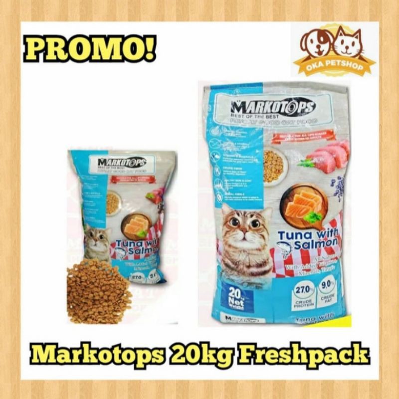 Markotops Tuna Salmon All Stages 20kg / GO-JEK makanan kucing markotops tuna salmon