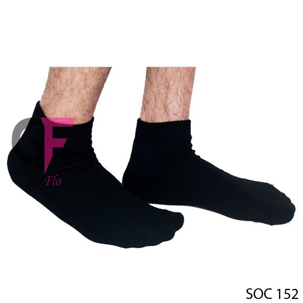 GIOFLO Kaos Kaki Pendek Polos Unisex Black / SOC 152