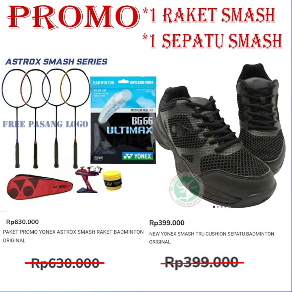 Promo Yonex Raket Astrox Smash + Sepatu Smash Original