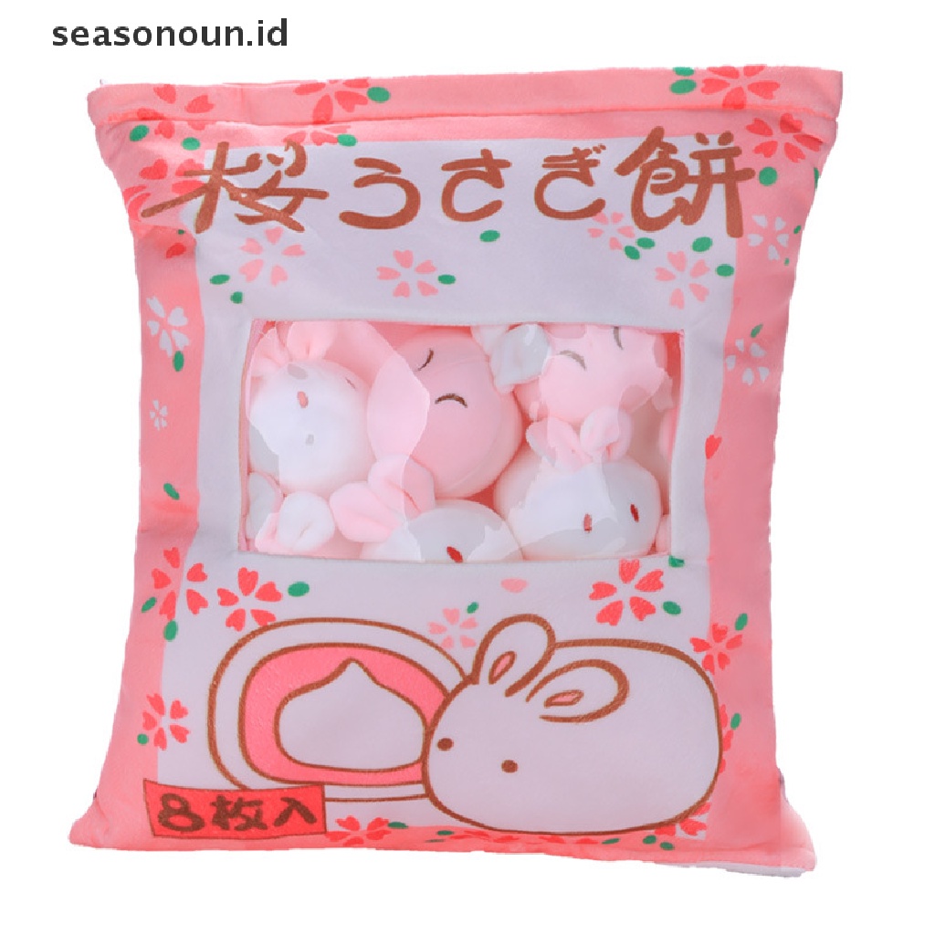 Bantal Tas Pudding Makanan Kucing Ayam Dinosaurus Bahan Plush Lembut Untuk Sofa