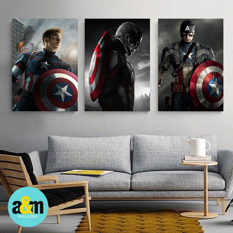 Pajangan Dinding Kamar CAPTAIN AMERICA I Hiasan Dinding Kamar CAPTAIN AMERICA I Poster Kayu Superhero Dekorasi Kamar - A&amp;M