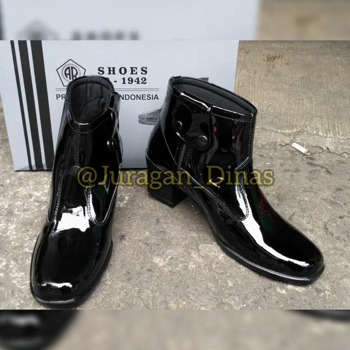 SEPATU PDH|PDL WANITA ANKLE BOOTS 5 CM GLOSSY TNI POLRI AR EXCLUSIVE termurah