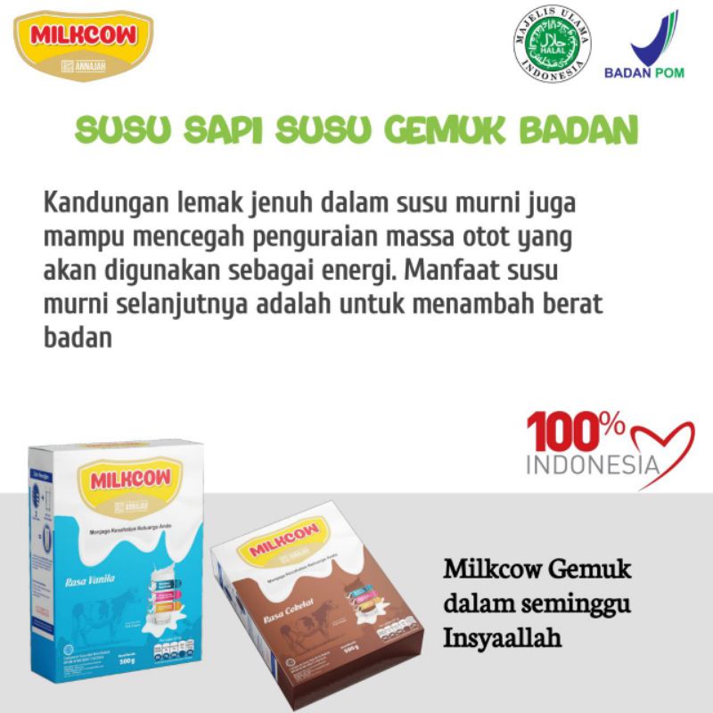 MILKCOW SUSU GEMUK SUSU PENGGEMUK BADAN SUSU BUBUK 500 gr