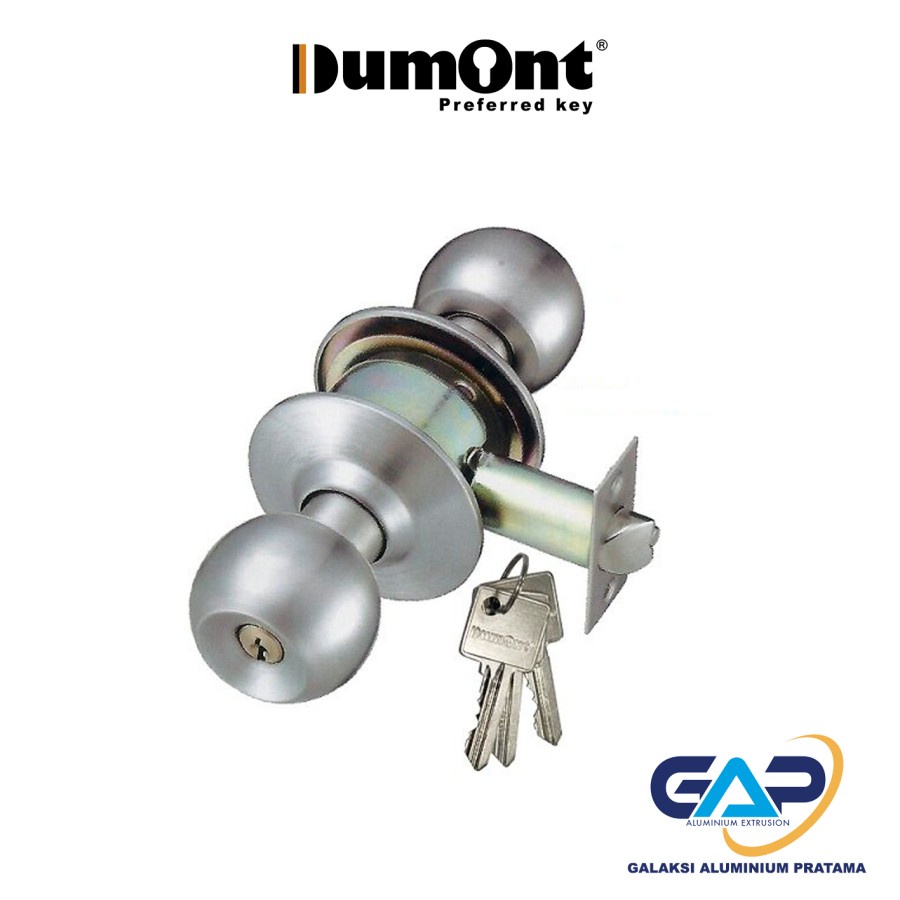Gagang Bulat Kunci Pintu Kamar Mandi Toilet Aluminium / Handle Handel Putar Hampton DC 899 x 400 SSS Cylindrical Lockset Dumont