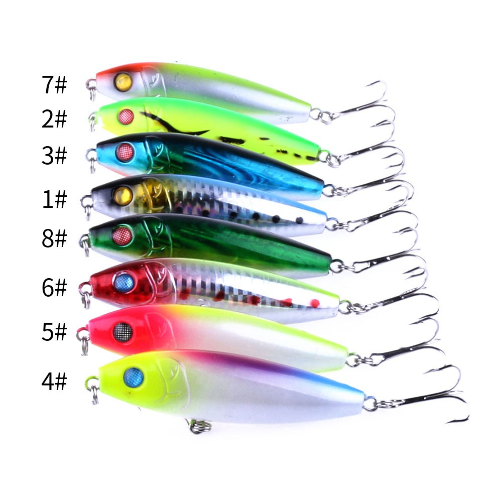 HENGJIA 1pc 8cm/12g Pencil Minnow Umpan Pancing Hard Plastic Fishing Lure Ikan Bass Kali Bait Tackle