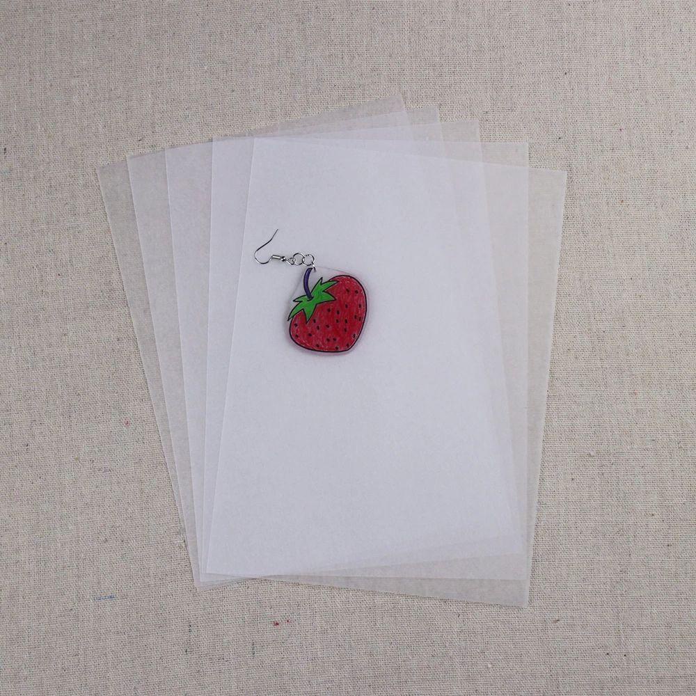 Mxbeauty 5 Pcs Shrinkable Paper School Supply Keychain Membuat Perhiasan DIY Art Lembaran Plastik Shrinkable Film Anak Hadiah Shrink Film Lembaran