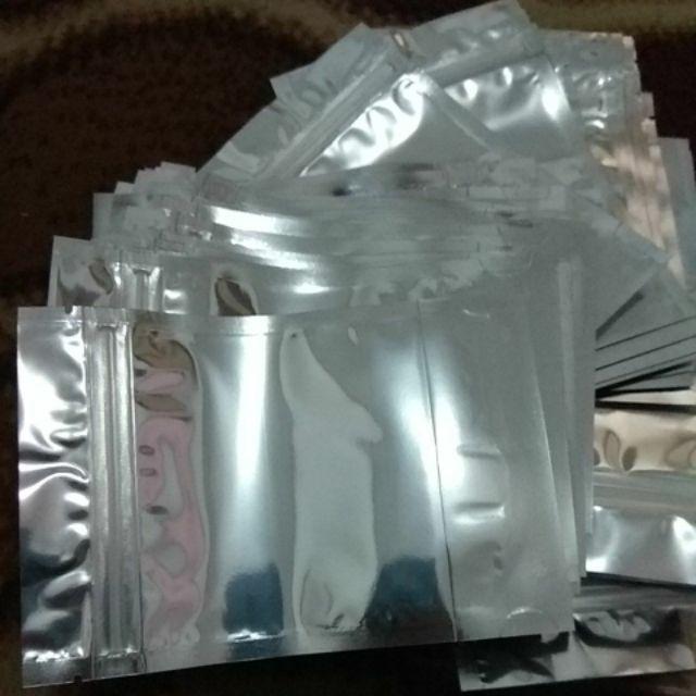 10 X 15 Min100pcs Kantong Plastik Klip Alumunium Foil Silver Ziplock Bag Aluminium Standing Kemasan