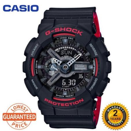 JAM TANGAN CASIO G SHOCK GA110 RED BLACK 100% ORIGINAL