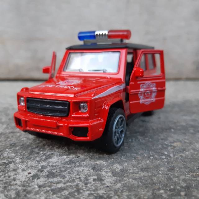 Diecast Mobil Jeep Damkar Alloy - Miniatur Car Fire Koleksi Mainan