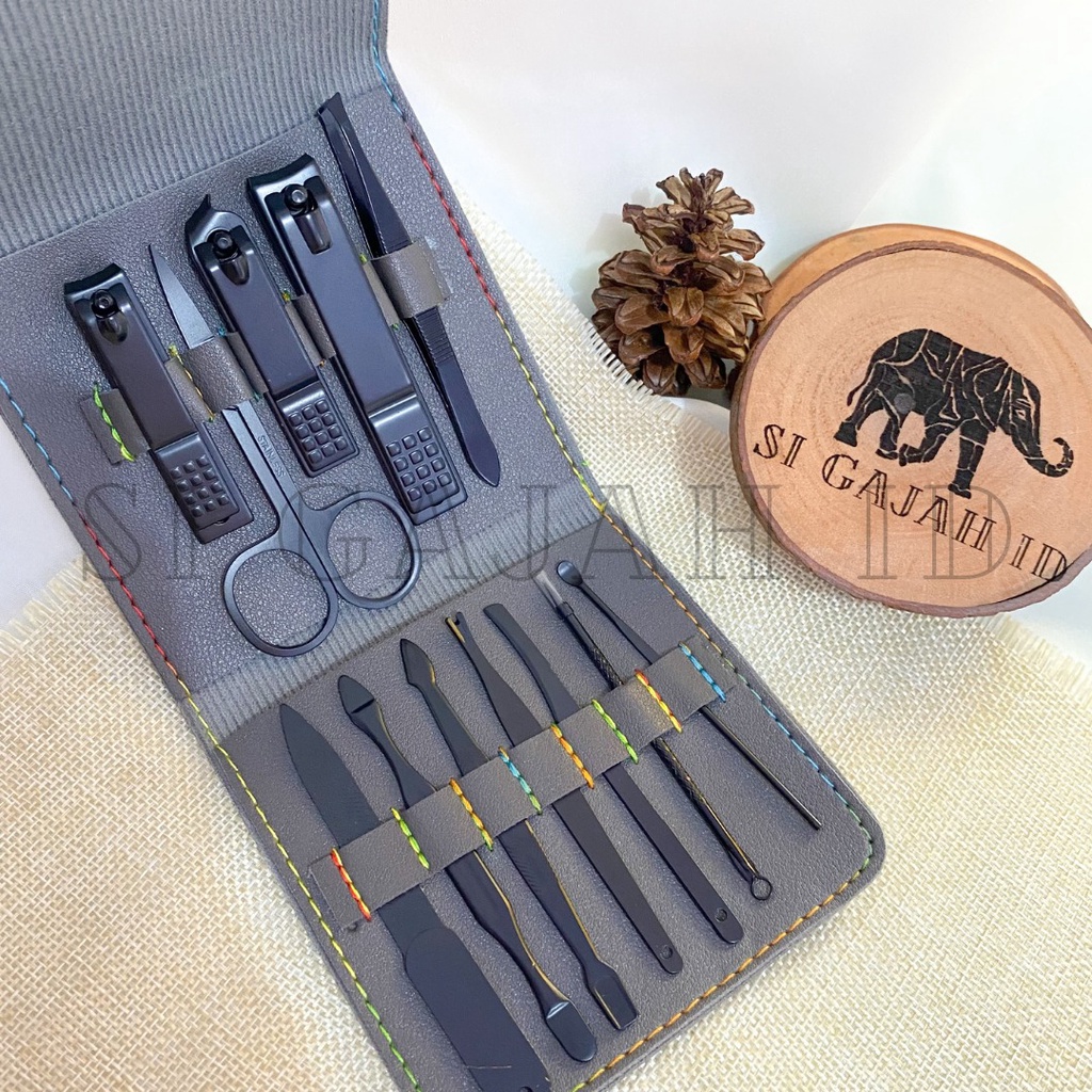 Manicure Set Pedicure Kotak Bahan Leather / Kulit Premium Quality