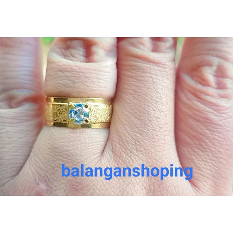cincin satu mata emas asli kadar 375