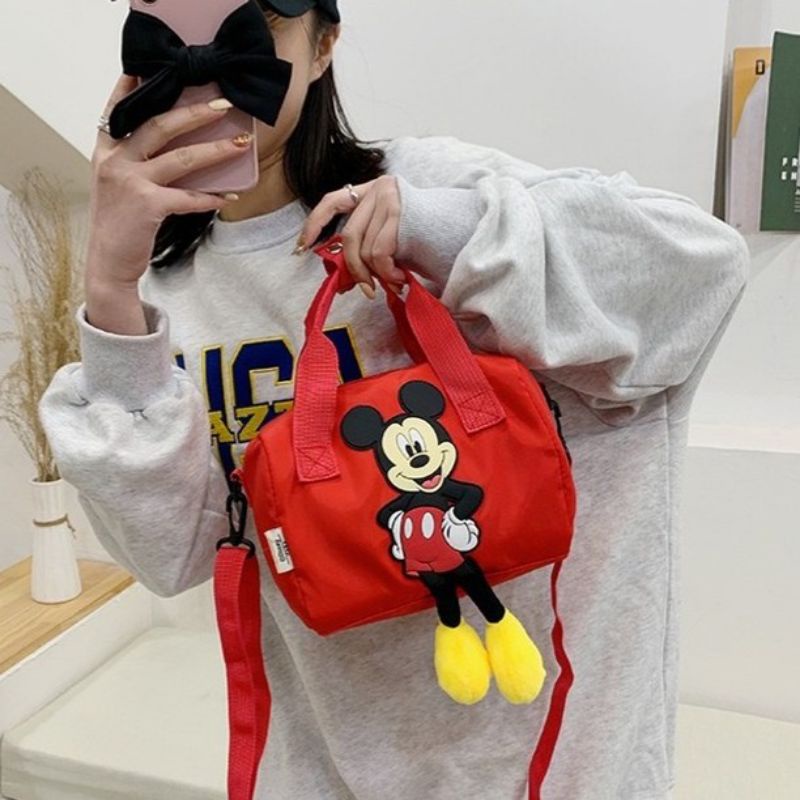 NAOMI - Mickey Esthella Sling Bag- Tas Import Boneka Lucu Wanita / Anak 4 Color Cantik Tas Slempang Mickey Mouse Cute Tas Traveling - tas anak kartun