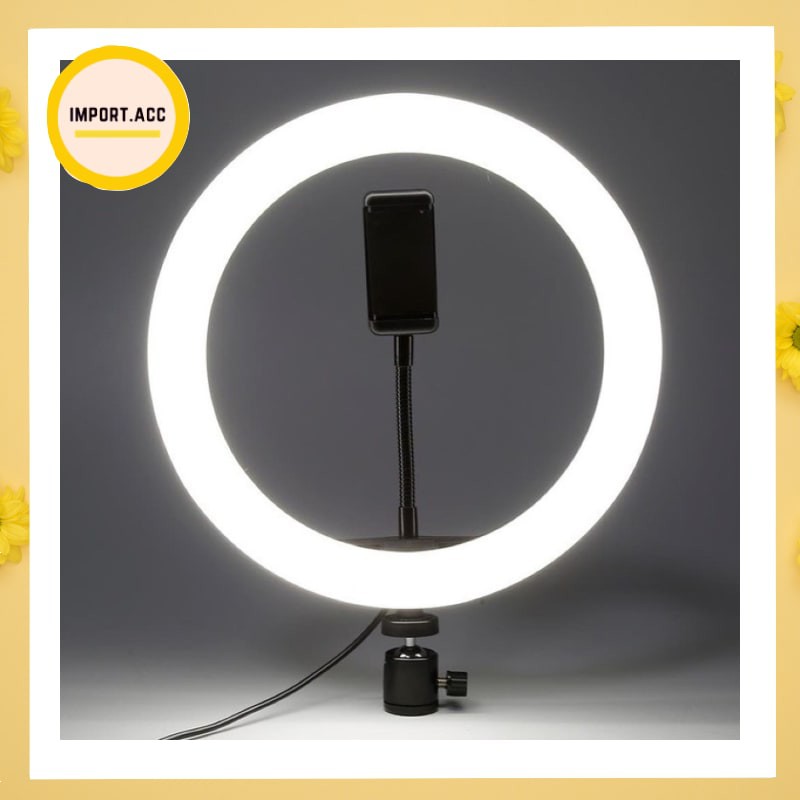 RING LIGHT BESAR/ Ring Light Selfie 26cm Midio 3Mode Dimmable with Ball Head for Camera