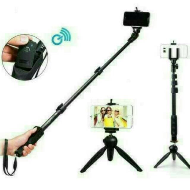 Paket selfie yunteng tongsis bluetooth yt-1288+mini tripod yt 228
