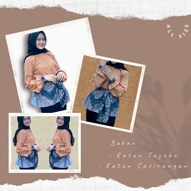 BLOUSE SASIRANGAN WANITA "PKWU4"
