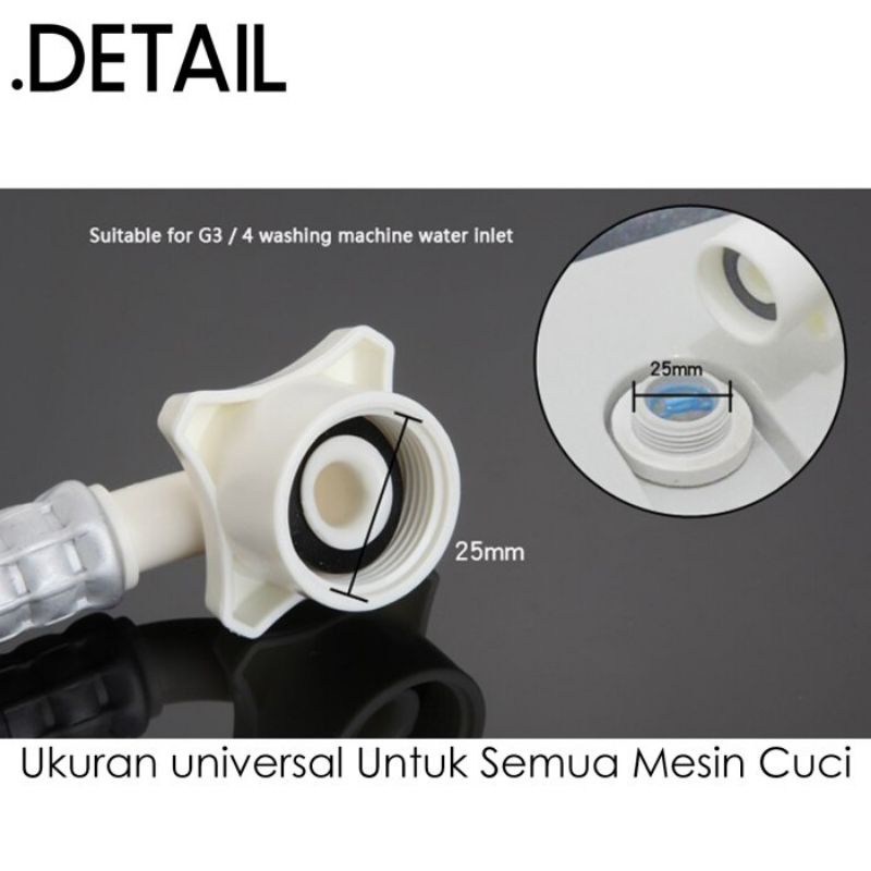 [Set]Selang water inlet 2 meter  + Kantong penyaring mesin cuci otamatis
