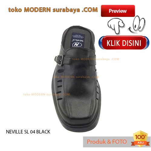 NEVILLE SL 04 BLACK Sandal Pria Slip On Casual