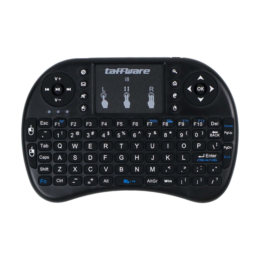 Taffware Mini Keyboard Wireless 2.4GHz dengan Touch Pad &amp; Fungsi Mouse - i8 - Black