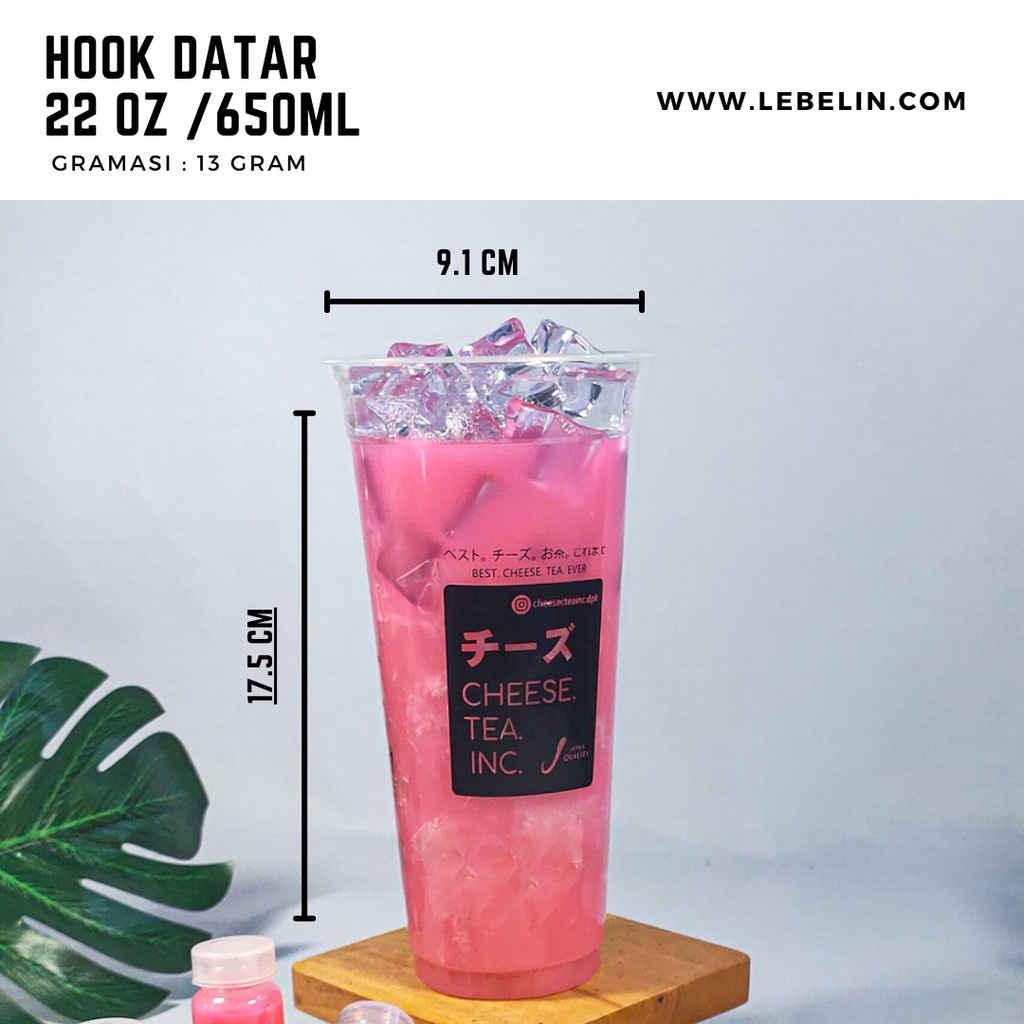 Cetak / Sablon Gelas Cup Plastik Hok 22oz Datar