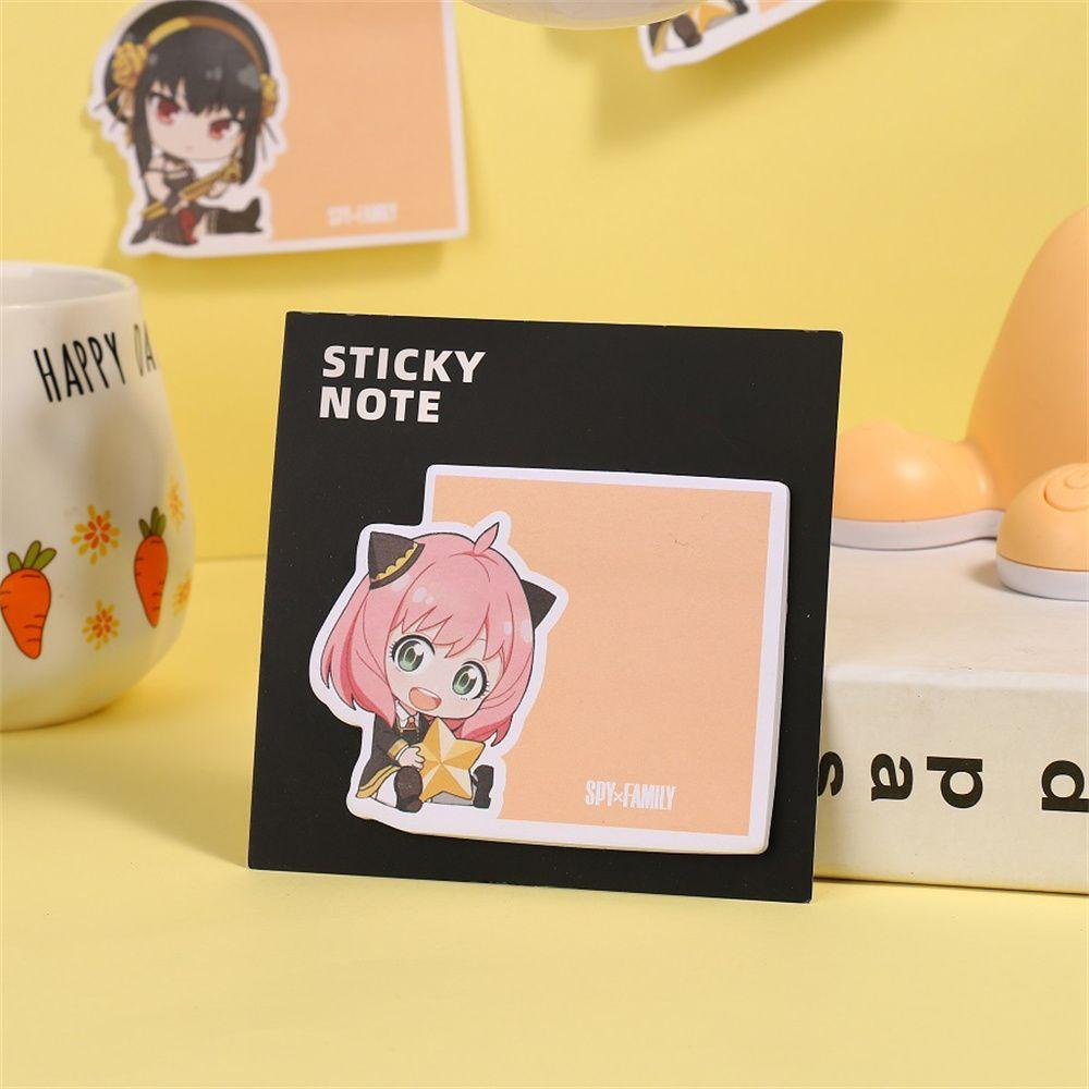 Mxbeauty Spy X Family Sticky Notes Alat Tulis Sekolah Untuk Anak Anime Kertas Lengket Anya Forger Note Stiker Bantalan Menulis Spy Family Memo Pad