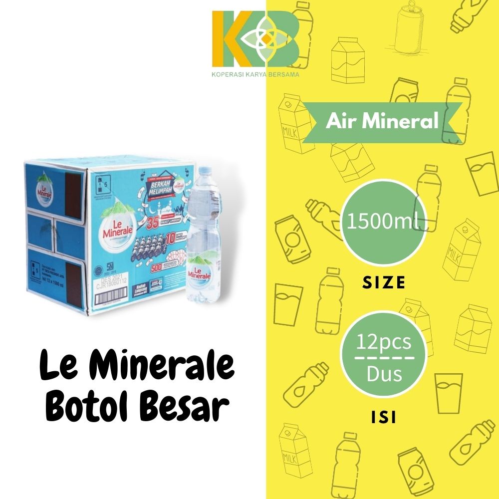 

Air Mineral LE MINERALE 1500ml Botol Isi 12pcs