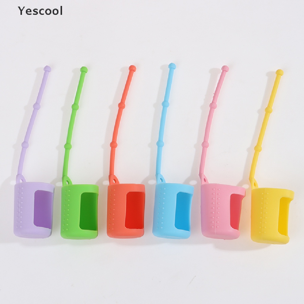 Yescool 6Pcs Casing Pelindung Botol Minyak Esensial 5 / 15 / 10ml Bahan Silikon